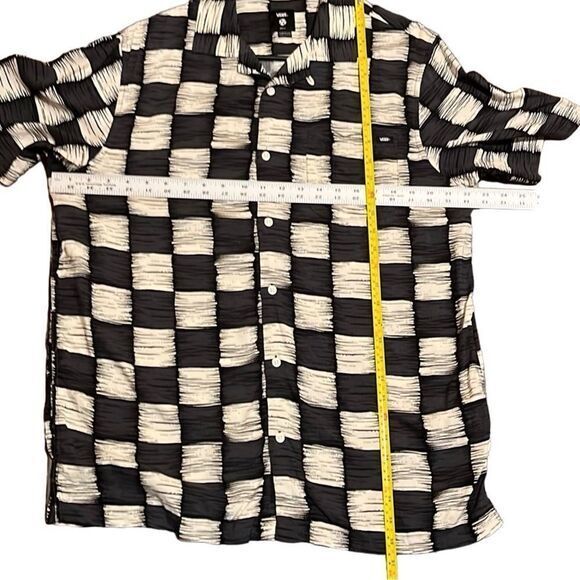 VANS MENS SHIRT‎ SIZE S MOORE WOVEN ASPHALT/ANTIQUE WHITE classic fit grunge NEW - Picture 5 of 14